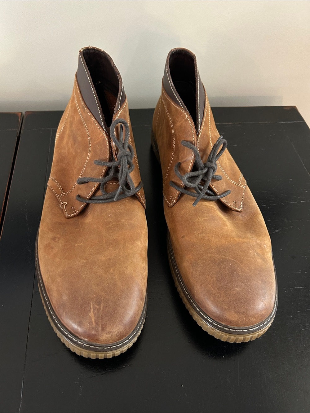 Men's Brown Leather Chukka Boots - Johnston Murphy size 13
